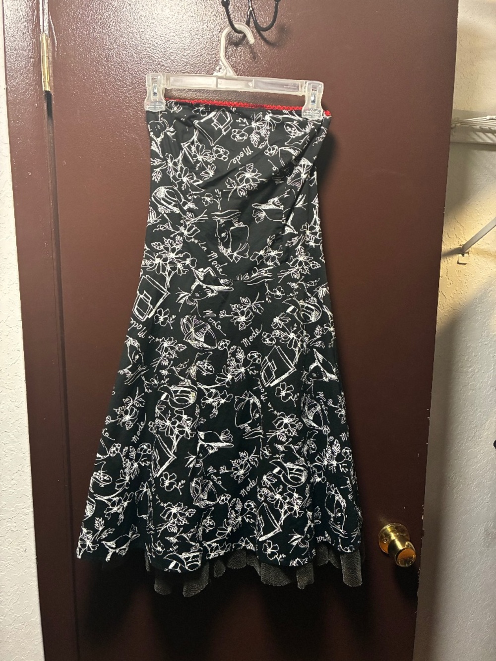 Ruby Rox vintage hat pattern strapless dress